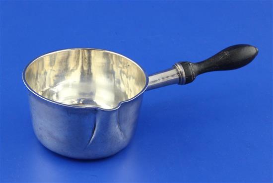 A 19th century French 950 standard silver brandy saucepan, gross 4.5 oz.